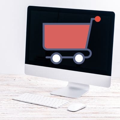 cart shown on laptop